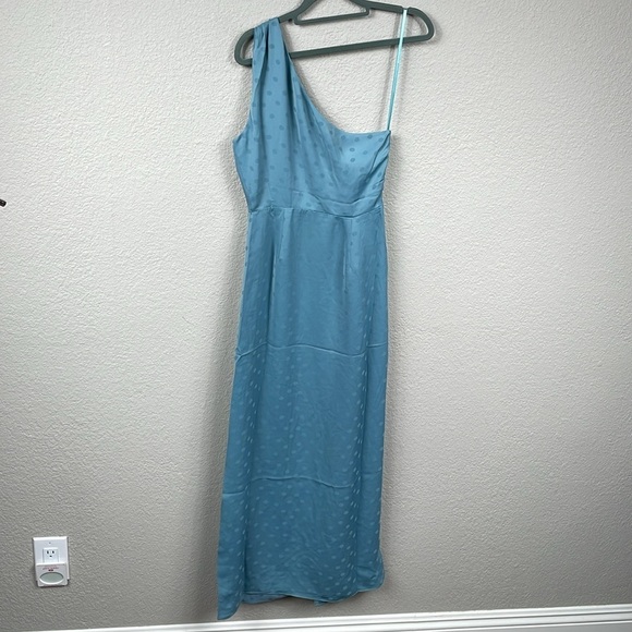 New Favorite Daughter The Singles Table Dress Polka Dot Slate Blue Maxi Sz 2 - Picture 8 of 15